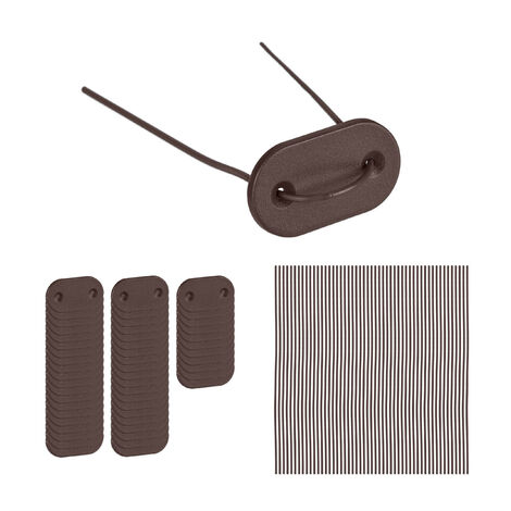 Relaxdays – Kit de fixation pour brise-vue – 52 pastilles et fils – Résistant aux intempéries – Pour brise-vues en bambou et PVC – Montage facile (1/5)