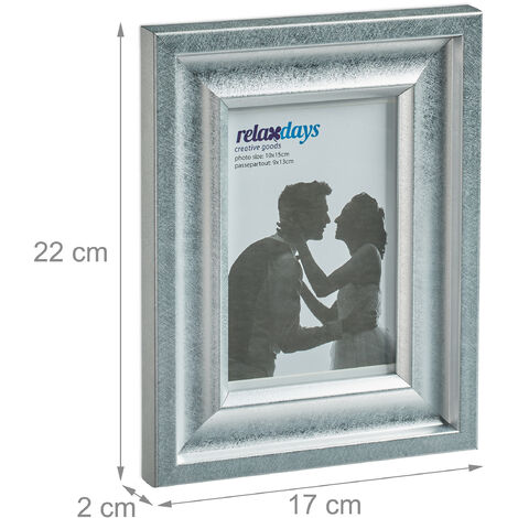 Relaxdays Cadre photo, lot de 2, 25x25 cm, format portrait ou paysage, à  accrocher ou poser, passe-partout, noir