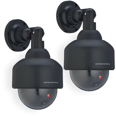 FISHTEC Camera de Videosurveillance Factice Exterieur CCTV - Fausse Camera  de Securite avec LED Clignotante - Usage Exterieur/Interieur