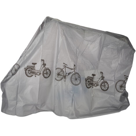Garage pour vélo, lot de 10, polyéthylène, résistant aux déchirures, housse de protection bicyclette, 200x115 cm, gris