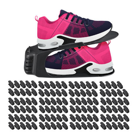 Rangement pour chaussures, lot de 120, anti-dérapant, support pour chaussures dames, superficie l x P 9,5 x 24 cm, noir (1/5)