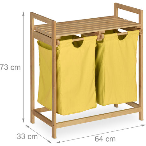 Relaxdays Meuble à Linge, 3 Corbeilles, étagère, Mélange De Matériaux