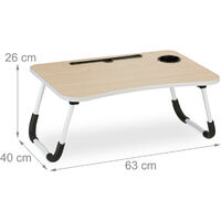 Table Pour Lit Et Canapé Relaxdays - Porte-Ordinateur, Tablette Et Gobelet, Rose/Blanc