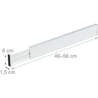 Ryqtop Lot De 8 Séparateurs De Tiroir Extensibles En Bambou Pour Vêtements, 43,2 à 55,9 Cm, Pour Chambre à Coucher, Salle De Bain, Commode Et Bureau, Blanc