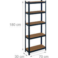 Relaxdays Étagère à Charge Lourde, 5 Niveaux, HxLxP 180x100x41 cm Relaxdays Étagère à Charge Lourde, 5 Niveaux, HxLxP 180x100x41 cm