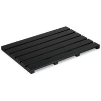 Relaxdays tapis de bain en bambou, 54x36 cm, antidérapant, caillebotis pour sauna, douche, intérieur & extérieur, noir