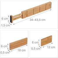 Lot De 4 Séparateurs De Tiroir En Bambou Organisateurs De Tiroir