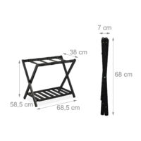 Porte Bagage Voiture Relaxdays Support U00e0 Valises, Pliant, Bambou, HxLxP: 56x68,5x41,5 Cm Porte Bagage Vélo Arrière