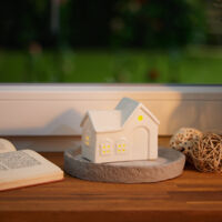 Petite Maison Céramique Maison Photophore Relaxdays - Bougeoir - Maison Lumineuse Pour 1 Bougie Chauffe-plat Photophore Maison