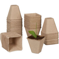 Godets à Semis Relaxdays - Lot De 80 En Cellulose Biodégradable - 5x6cm - Pour Légumes Et Plantes
