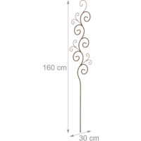 Relaxdays Tuteur à Plantes Treillis Métal 160 X 30 Cm Marron - Support Pour Rosiers, Lierre & Plantes Grimpantes