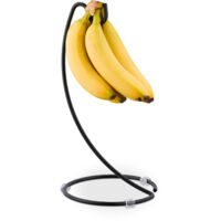 2 x porte-bananes, métal, H x P : 33 x 17 cm, pour éviter les marques, rangement des bananes, support à bananes, noir