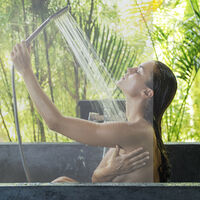 Relaxdays Store de baignoire,100x240cm, rideau de douche hydrofuge, anti-éclaboussures, différentes tailles, transparent