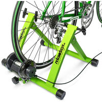 Relaxdays Home trainer vélo pliable 6 niveaux de résistance entraînement 26-28 pouces 120 kg max, vert