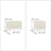 Relaxdays Meuble rangement 5 tiroirs tissu commode étagère tiroir tissu HxlxP: 54,5 x 100 x 30 cm, beige