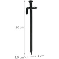 Relaxdays Piquets De Fixation, Lot 12, Pour Tentes, Tonnelles, Auvents