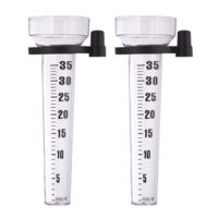 Lot de 4 pluviomètres, à fixation, Compteur pour le jardin, gros affichage, 35 mm/m², plastique, transparent