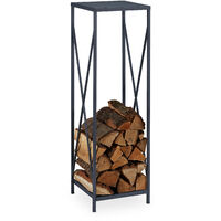 Range-bûches Relaxdays En Métal Gris 80,5x34x25cm - Pour Cheminée Et Poêle Intérieur