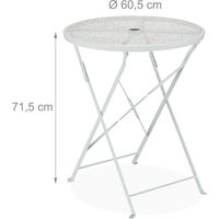 Relaxdays Table Repliable En Bois Pour Balcon à Suspendre - Hauteur Variable, Blanc - Idéale Petit-Déjeuner & Plantes