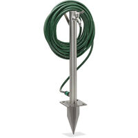 Relaxdays – Colonne d’eau ronde en inox avec support tuyau – Arrivée d’eau jardin – Dimensions 66x29x15 cm – Connexions 2x 3/4 pouces