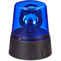 Lumière bleue LED, lot 2, gyrophare avec réflecteur pivotant, éclairage de fêtes,avec batteries, bleue
