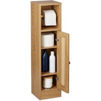 Relaxdays Support non fixe pour papier toilette, rangement salle de bain, HxLxP: 80x20,5x21 cm, aspect bois, marron