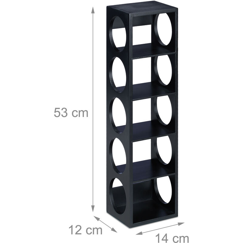 Cantinetta Portabottiglie In Bambù - Set Da 2 Per 5 Bottiglie Orizzontali, 53x14x12 Cm - Foto 4