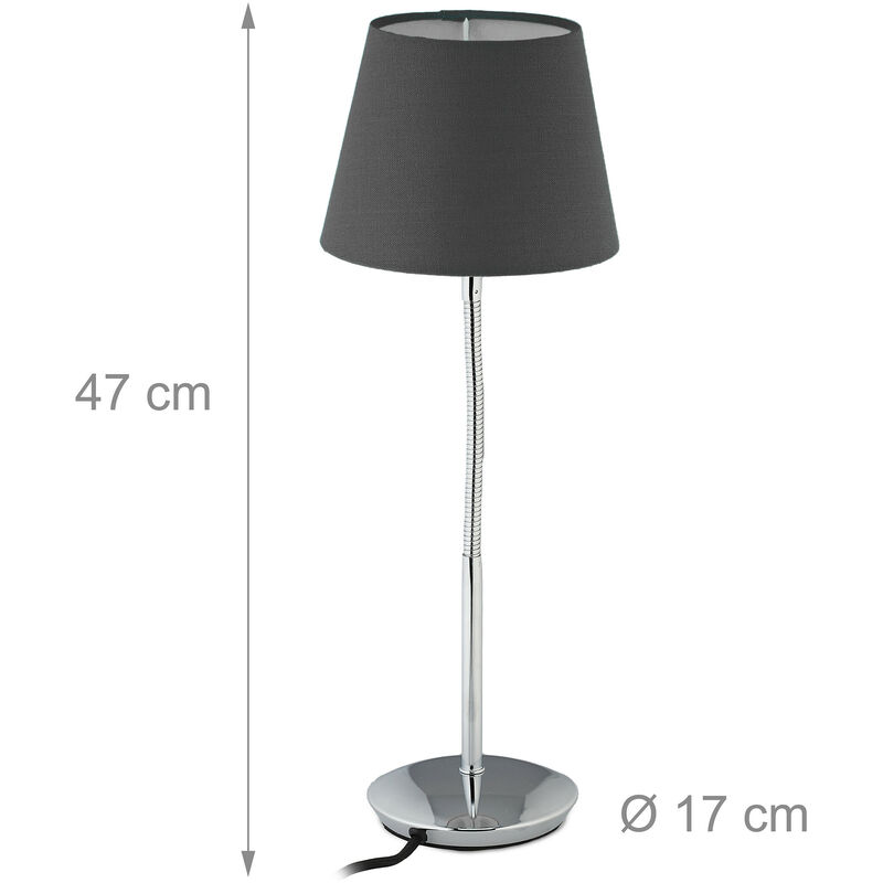 Relaxdays Lampada da comodino in cristallo, da tavolo a sfere, paralume  HLP: 53 x 29,5 x 29,5 cm, chiara/argento