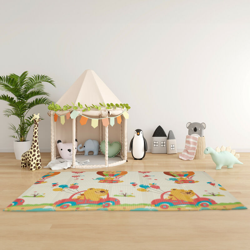 Relaxdays Tappeto Puzzle da Gioco per Bambini, 86 pz 180x180 cm