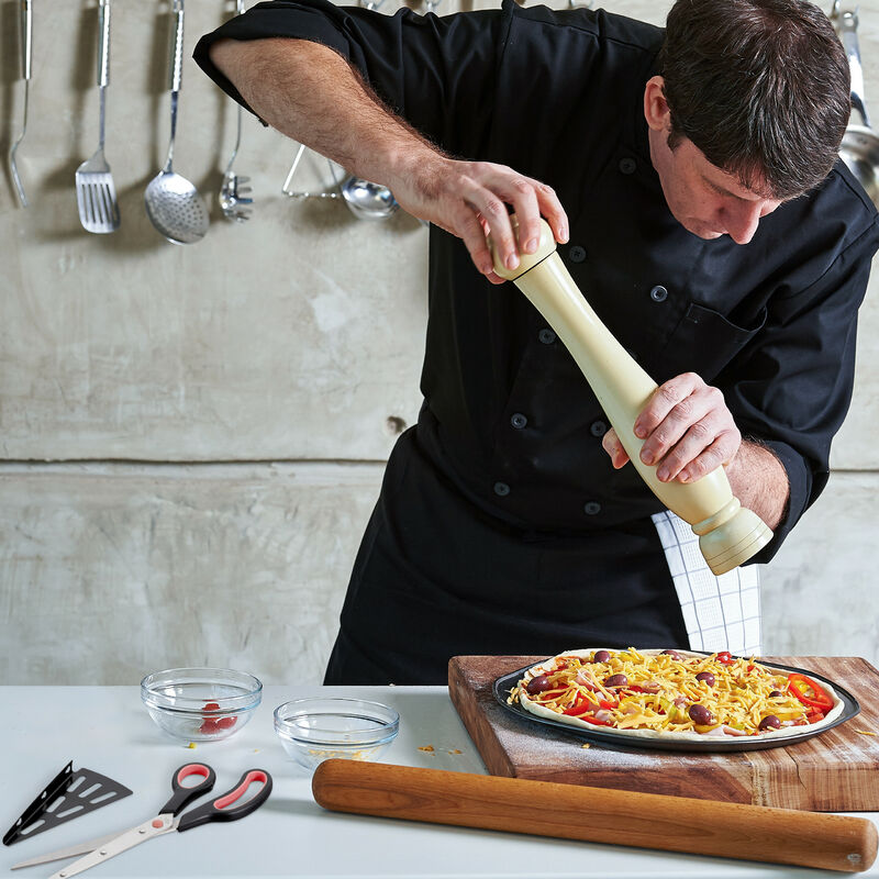 2x Forbici per Pizza con Paletta, Lama in Acciaio Inox, Tagliapizza,  Lavabile in Lavastoviglie, Nero Rosso