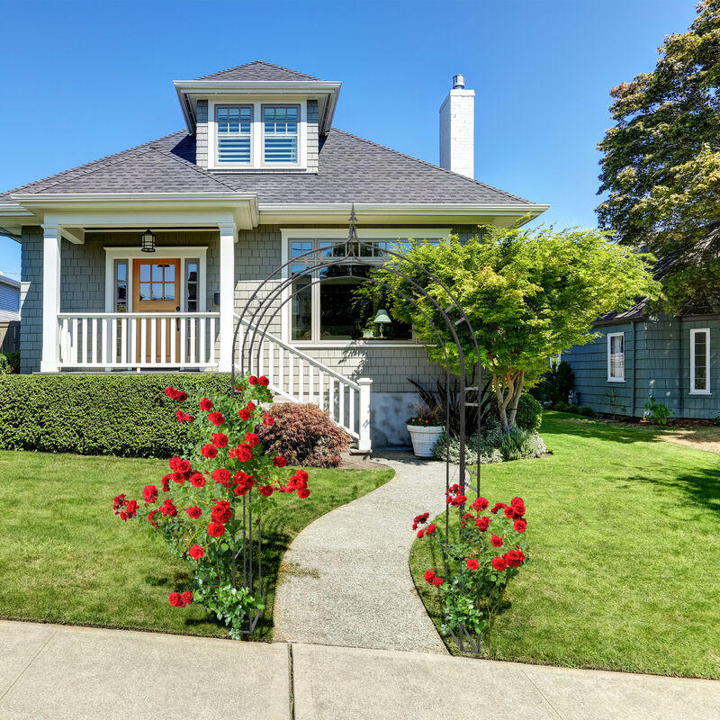 Arco Per Rose Con Cancelletto - In Metallo Verde, 230x113.5 Cm, Per Rampicanti Da Giardino - Foto 10