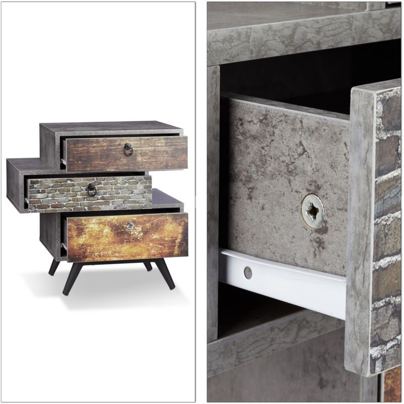 Mobiletto Stretto 20 Cm Con 4 Cassetti In Stoffa | Cassettiera Salvaspazio Per Camera, Salotto O Corridoio | Design Industriale - Foto 10