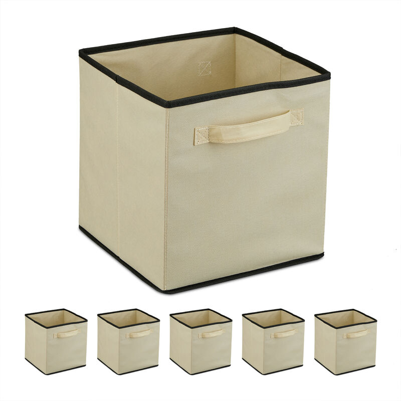 Relaxdays Scatola Portaoggetti, Set 2 Box in Stoffa da Scaffale, Cubo  Portagiochi HLP 30,5x30,5x30,5 cm, Moderno, Nero