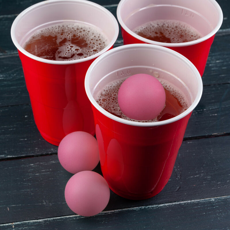 Relaxdays Palline da Beer Pong, in Set da 100, Mini Balls Ping-Pong in  Plastica, senza Scritta, Diametro 40 mm, Rosa