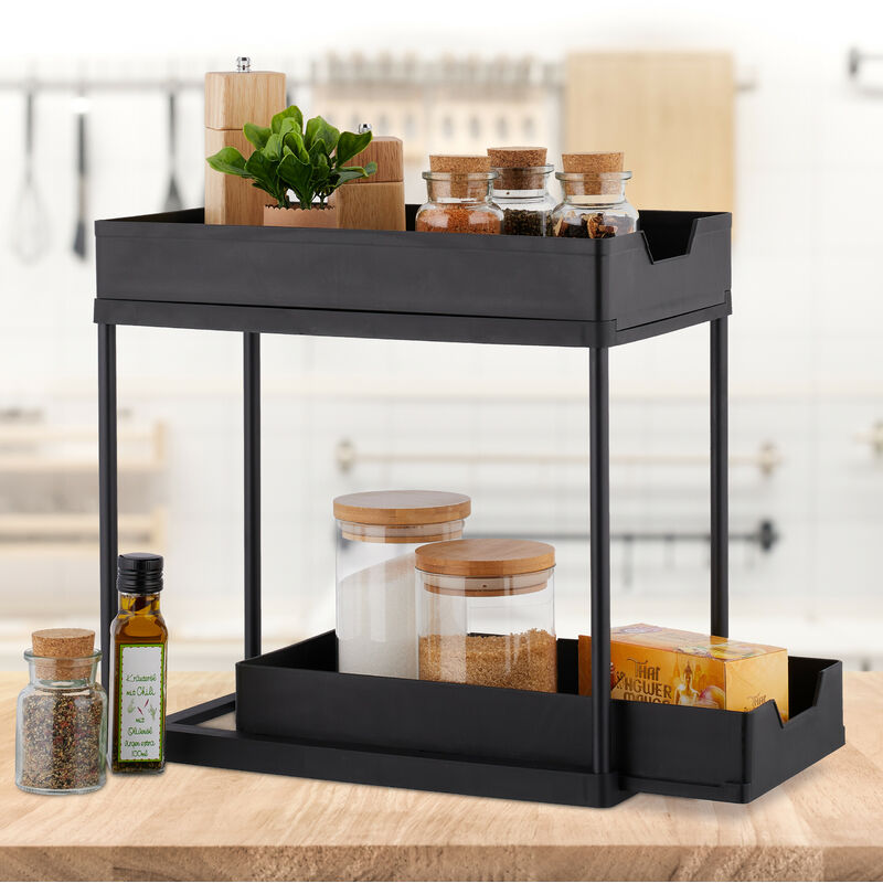 Relaxdays Organizer per la Cucina, 2 Piani Estensibili