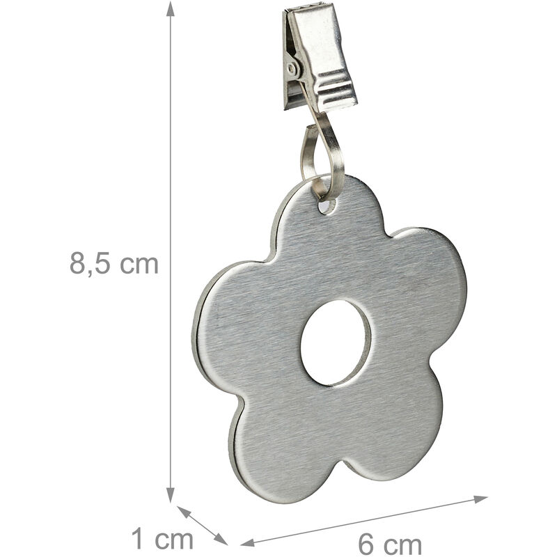 Relaxdays Clip Fermatovaglia Regolabile, Set da 4 Morsetti per Tavoli  Spessi, Acciaio, fino a 5,4 cm spessore, argento