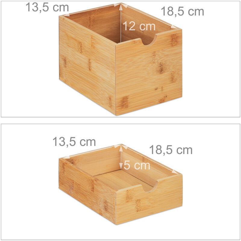 Relaxdays Portaoggetti da Scrivania con Cassetti, 4 Cassettini, Organizer  in Bambù, 27,5 x 16,5