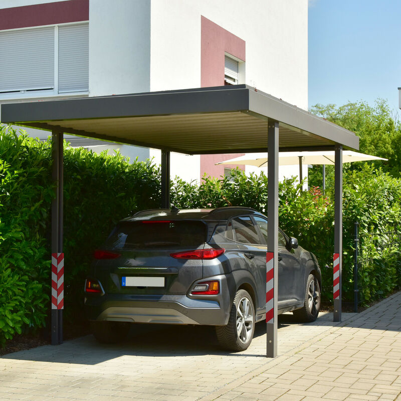 Relaxdays Paracolpi Garage, Set da 2, Protezione Portiere Auto, Adesivo EVA  Paraurti da Muro, 50 x 10 cm, Rosso Bianco