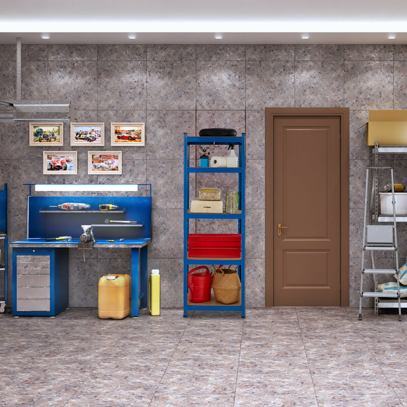 Scaffale Metallico Shelfplaza® 200x70x45 Cm - 5 Ripiani Regolabili, Portata 175 Kg Per Ripiano - Foto 7