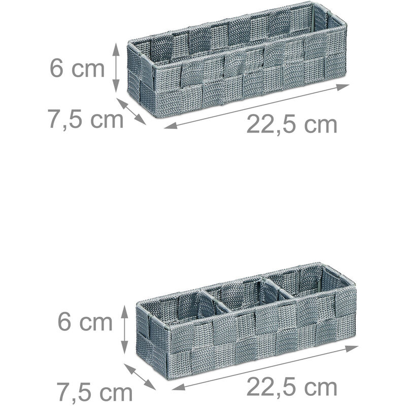 Set 4 Cestini Organizzatori In Plastica - 15x12x7 Cm Con Manici, Per Cucina, Bagno, Ufficio - Foto 3