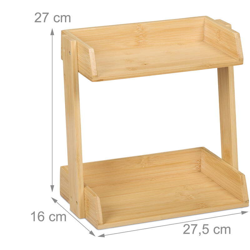 Relaxdays Mensola In Bambù Naturale A 6 Scomparti – 45,5x55x16 Cm, Autoportante, Per Spezie, Cosmetici, Libri