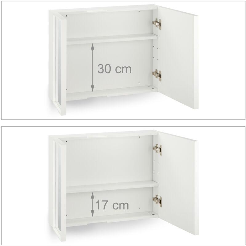 Specchiera Con Ripiani Armadietto Bagno RELAX4LIFE Con Specchio - Bambù, 65x14x50,5cm, 2 Ripiani Regolabili, Salvaspazio Armadietto Parete Salvaspazio - 7