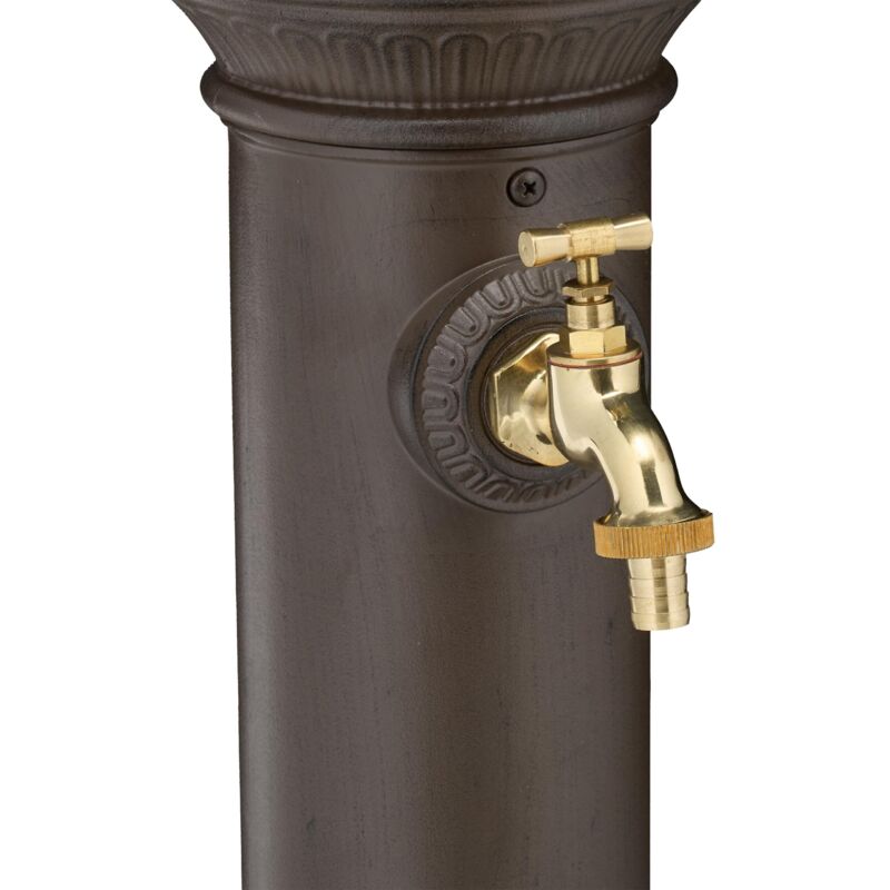 Fontana Da Parete Relaxdays Stile Antico - Verde, Rubinetto E Vaschetta, Per Giardino - Foto 9