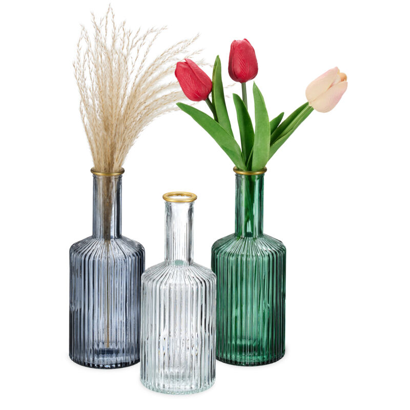Set Di 10 Vasi A * In Vetro * - Piccoli Vasi Per Fiori - * Vintage Piccoli Vasi Per Fiori Decorativi - Mini Vaso Vintage Per Decorazioni * Per Matrimoni A Casa Decorazione * Da Tavolo