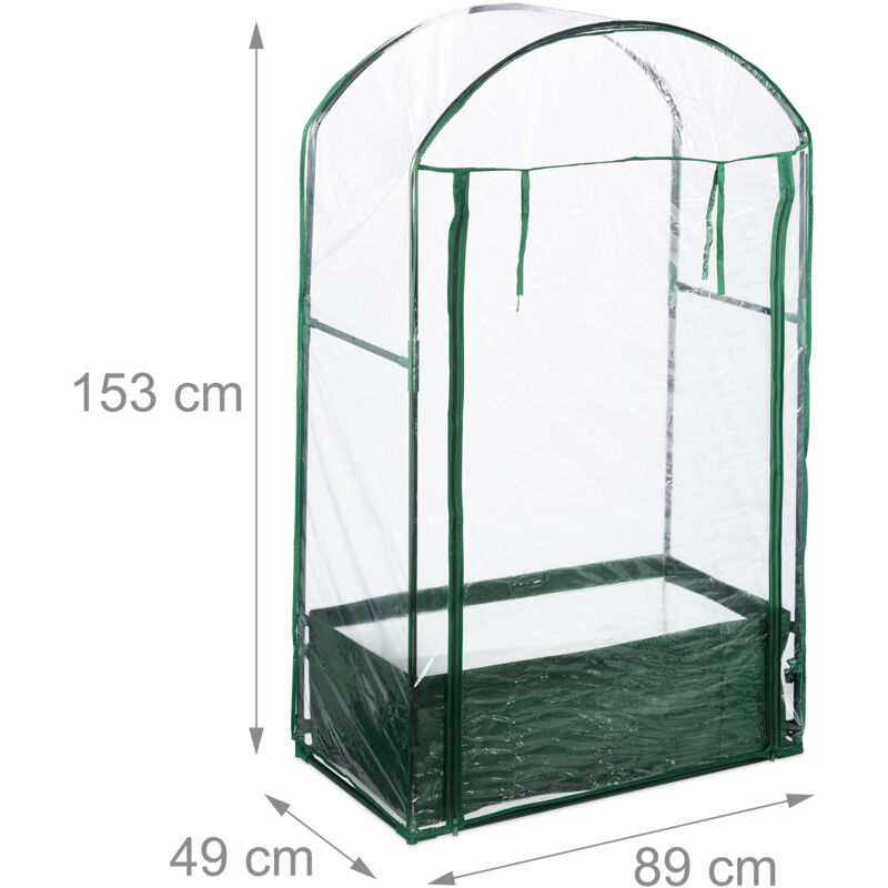 Serra Da Balcone Relaxdays - 150x100x80 Cm, 4 Ripiani Regolabili, PVC E Acciaio, Verde Trasparente