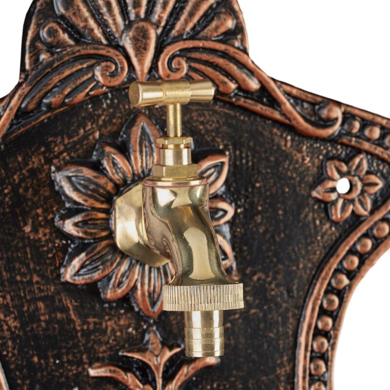 Fontana Da Parete Relaxdays Stile Antico - Verde, Rubinetto E Vaschetta, Per Giardino - Foto 12