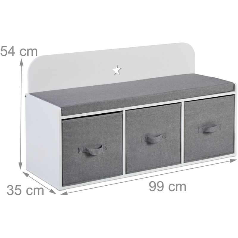 Panchetta Con Cassapanca Relaxdays Per Bambini - 54,5x60x35 Cm Multicolore - Foto 12