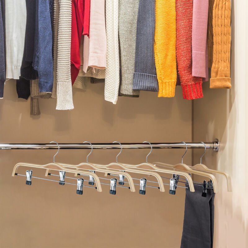 Confezione da 8 grucce in metallo per pantaloni, per biancheria intima e vestiti, antiscivolo, clip regolabili, salvaspazio, adatte per riporre gonne | Leroy Merlin