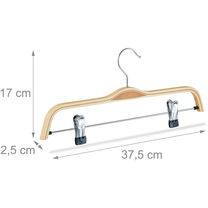 HOTTAOC Grucce Clip in Legno Appendiabiti per Pantaloni Pantaloni di Lusso Gonna Portapantaloni Clip Organizer Armadietto Grucce per Pantaloni per Abiti, T-Shirt Appendiabiti