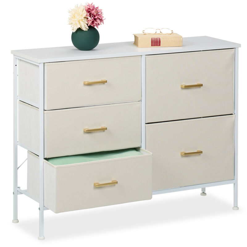 Cassettiera TOMI 6 Cassetti - Legno Grigio E Bianco, 110x40x80 Cm, Per Camera E Ufficio - Foto 6